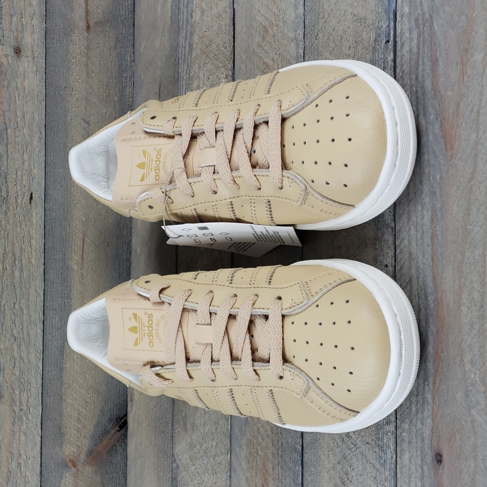 adidas Earlham Originals Men's Leather Casual Sneakers Beige/White - Picture 5 of 11